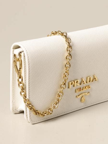 pochette prada bianca|prada bag with small pouch.